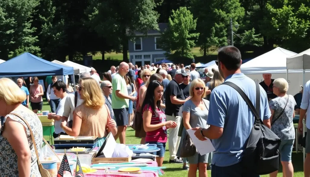 Local cultural festival near Lake of the Clouds Pennsylvania with diverse attendees enjoying activities Local cultural festival near Lake of the Clouds Pennsylvania with diverse attendees enjoying activities