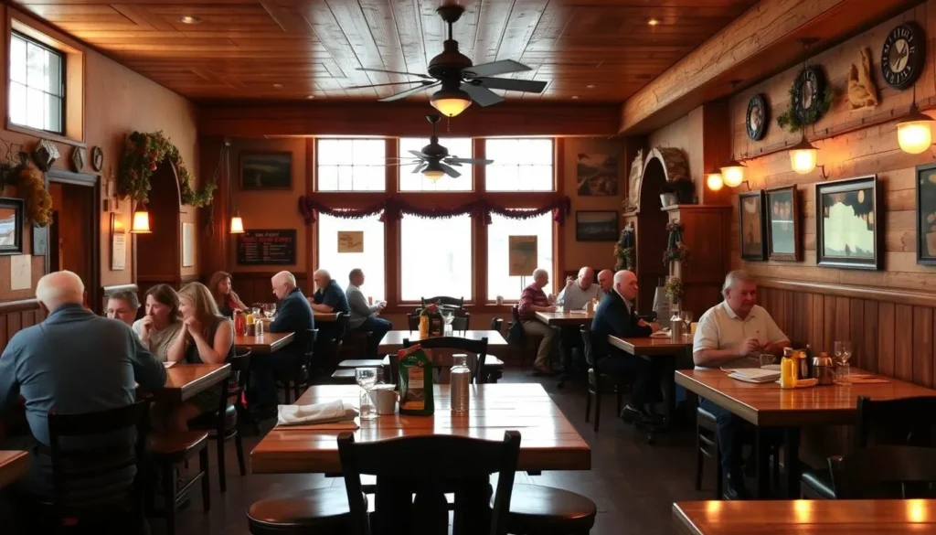 Local restaurant in Wellsboro near Pine Creek Gorge with rustic decor