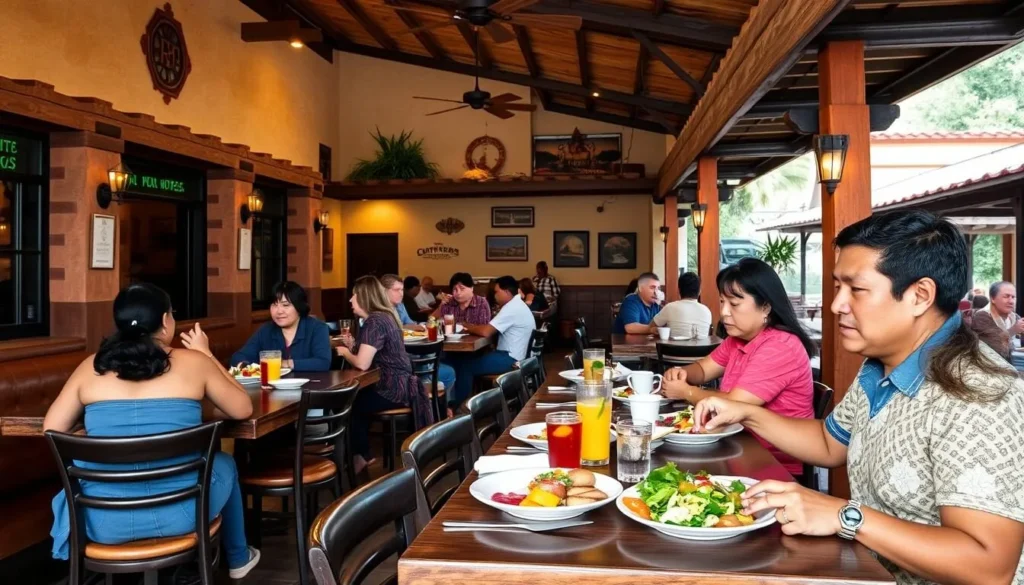 Local restaurant near Colorado River State Historic Park serving Southwestern cuisine with outdoor seating