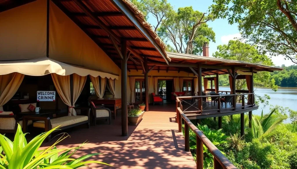 Luxurious riverside lodge in Jinja with comfortable accommodations overlooking the Nile
