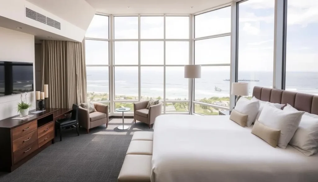 Luxury accommodation at Deep Blue Hotel and Hot Springs in Warrnambool with ocean views