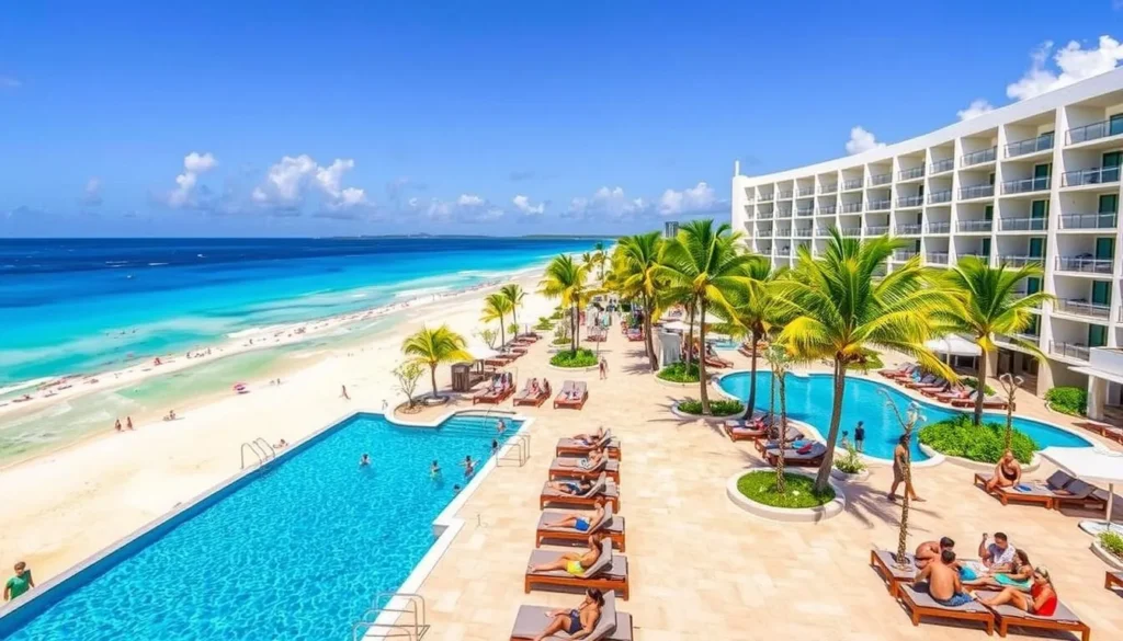 Luxury beachfront resort in Cancun's Hotel Zone with infinity pool overlooking the Caribbean Sea Luxury beachfront resort in Cancun's Hotel Zone with infinity pool overlooking the Caribbean Sea