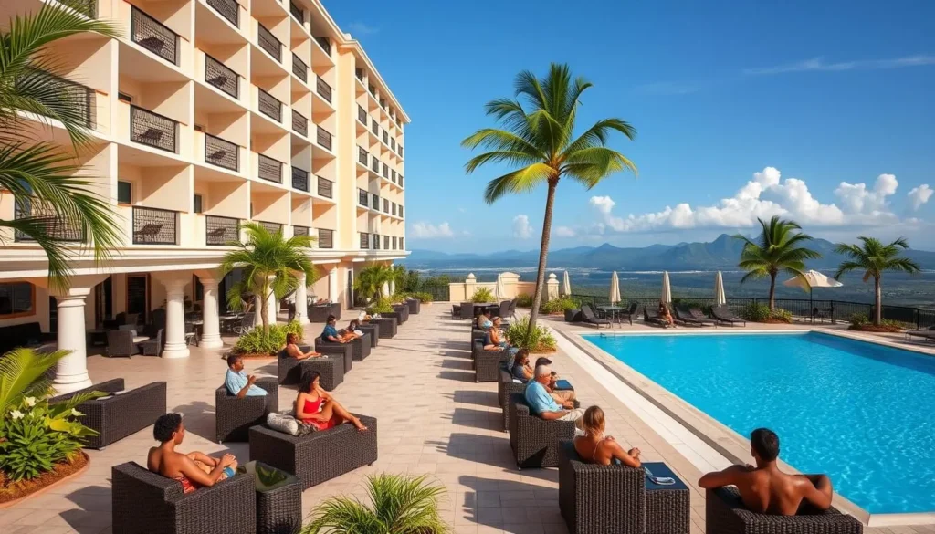 Luxury hotel in Pétionville area of Port-au-Prince with mountain views