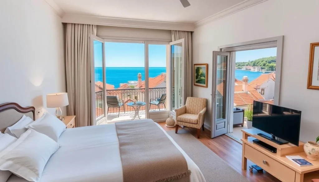 Luxury hotel room in Rovinj Croatia with sea view Luxury hotel room in Rovinj Croatia with sea view