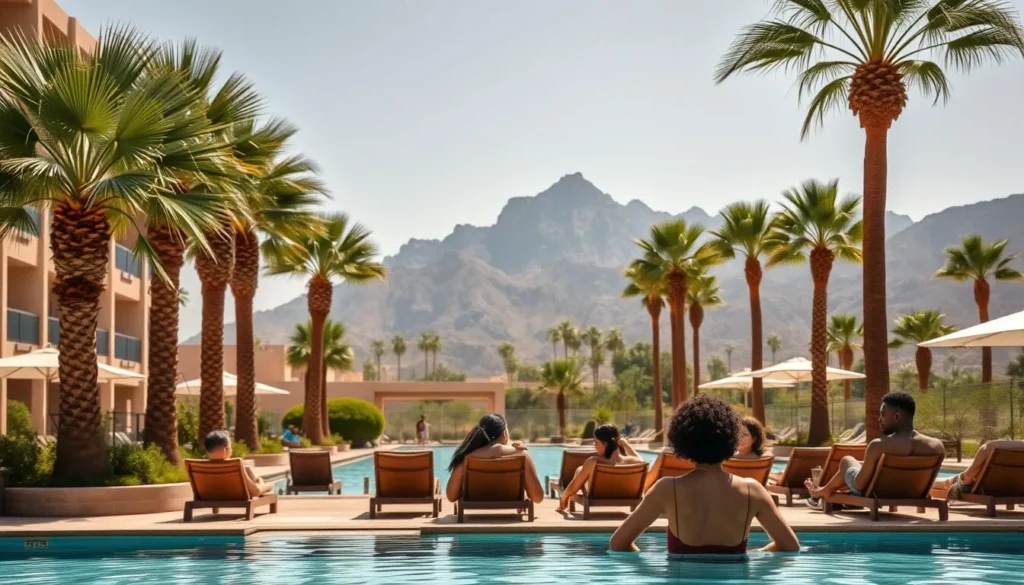 Luxury resort with pool near Camelback Mountain with mountain views