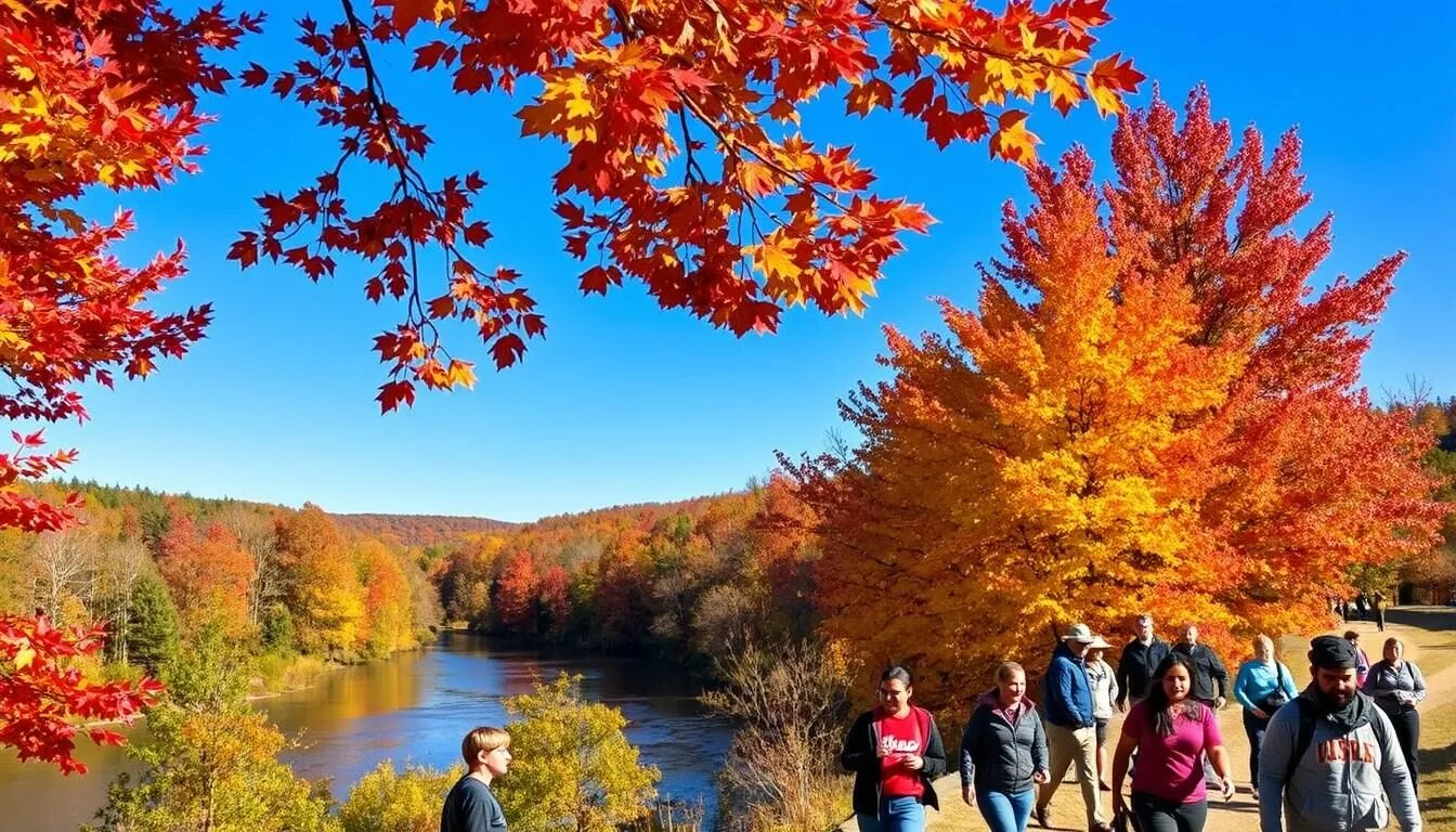 Milton-State-Park-in-autumn-with-colorful-fall-foliage-along-the-Susquehanna-River Milton State Park in autumn with colorful fall foliage along the Susquehanna River