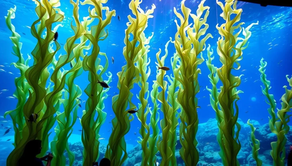 Monterey Bay Aquarium kelp forest exhibit with diverse marine life Monterey Bay Aquarium kelp forest exhibit with diverse marine life