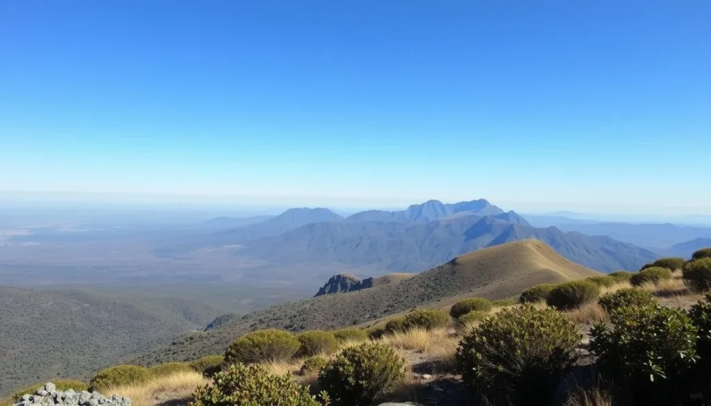 Mount Abuna Yosef landscape during the dry season showing clear visibility and beautiful scenery