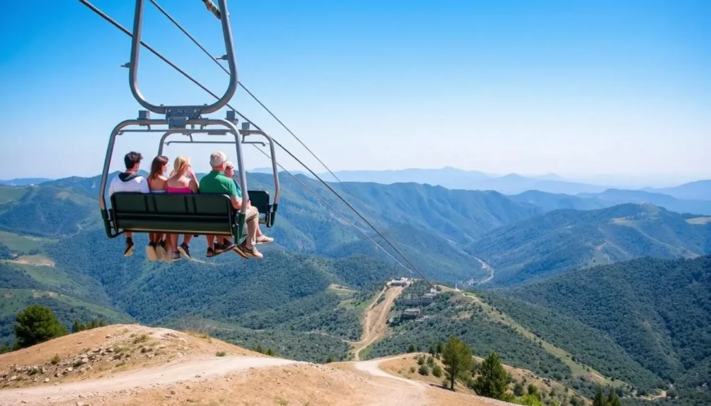 Mount Baldy Ski Lift taking visitors up the mountain with scenic views Mount Baldy Ski Lift taking visitors up the mountain with scenic views
