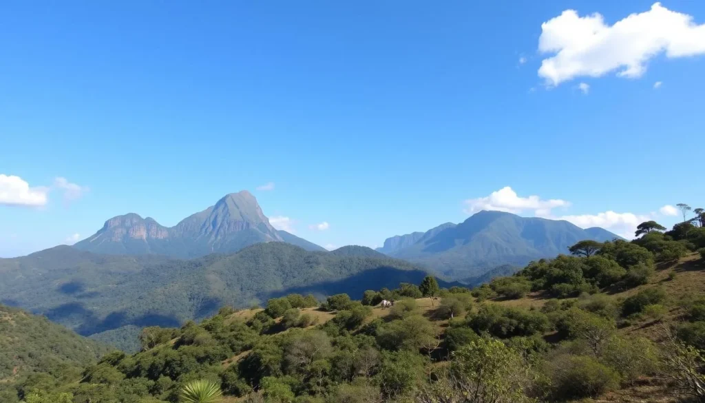 Mount Elgon National Park during dry season with clear views of the mountain peaks