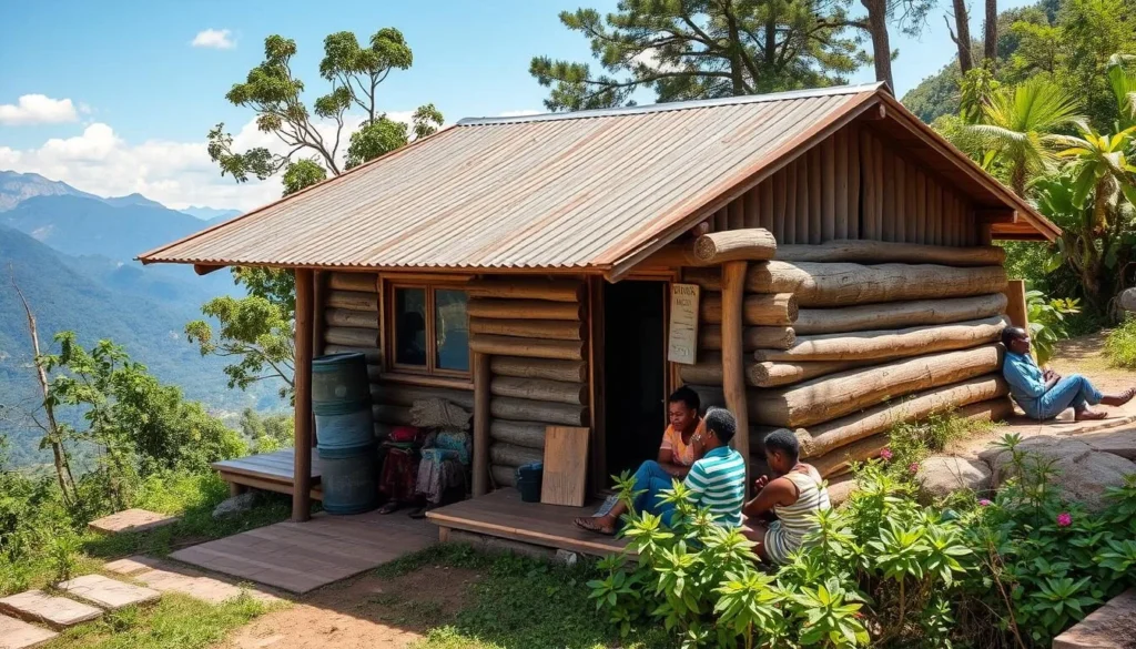 Mountain hut accommodation on the Mount Speke trekking route, Uganda