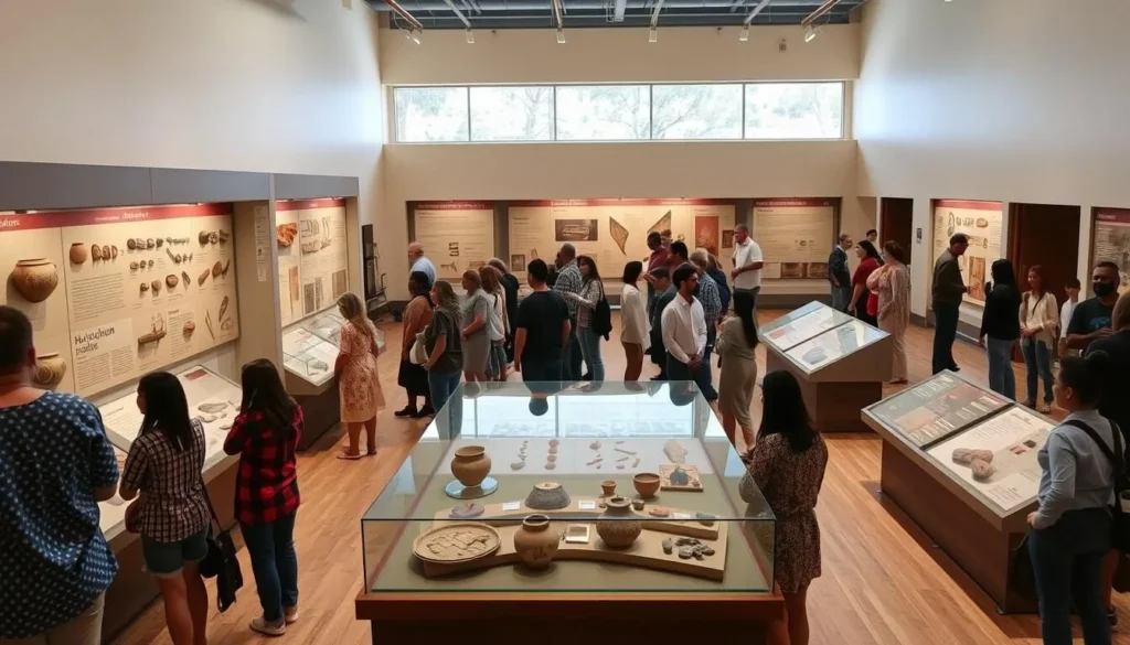 Museum exhibits showcasing Hohokam artifacts at Casa Grande Ruins