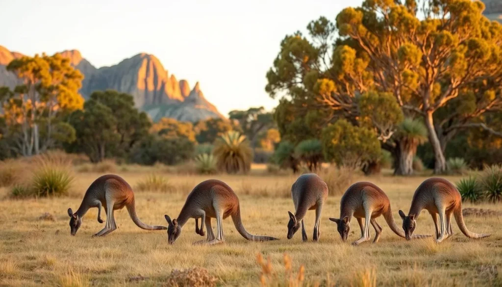 Native wildlife such as kangaroos in You Yangs Regional Park Victoria Native wildlife such as kangaroos in You Yangs Regional Park Victoria