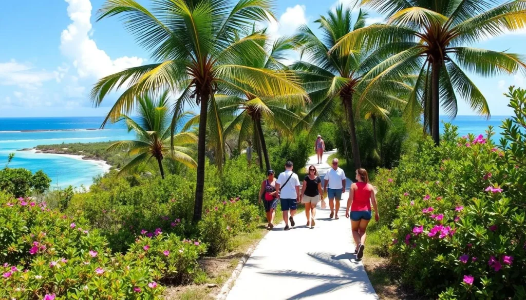 Nature trail through Parrot Cay's lush landscape Nature trail through Parrot Cay's lush landscape