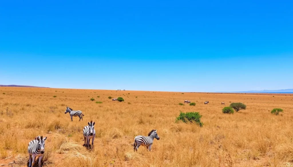 Nechisar National Park during dry season with clear skies and wildlife