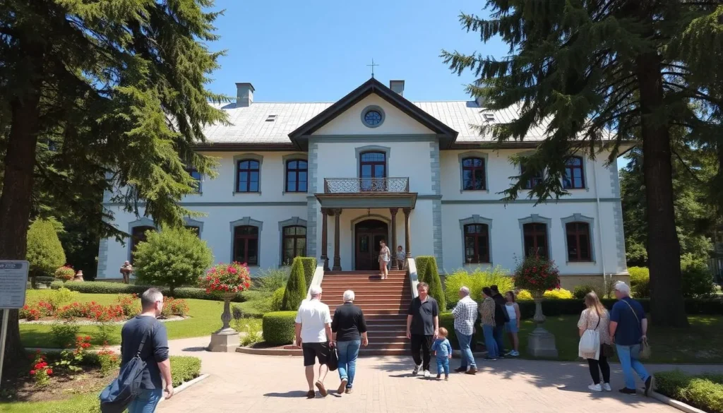 Nikolay Przhevalsky Museum in Przhevalskaya village showing the restored mansion and exhibition Nikolay Przhevalsky Museum in Przhevalskaya village showing the restored mansion and exhibition