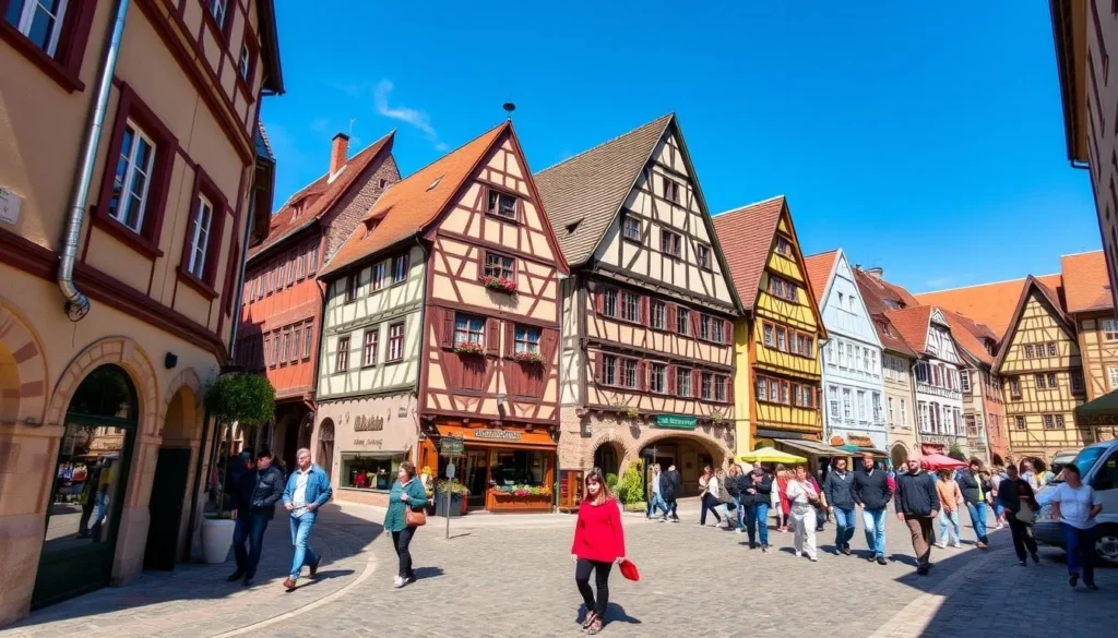 Nuremberg's historic Old Town with half-timbered houses and cobblestone streets