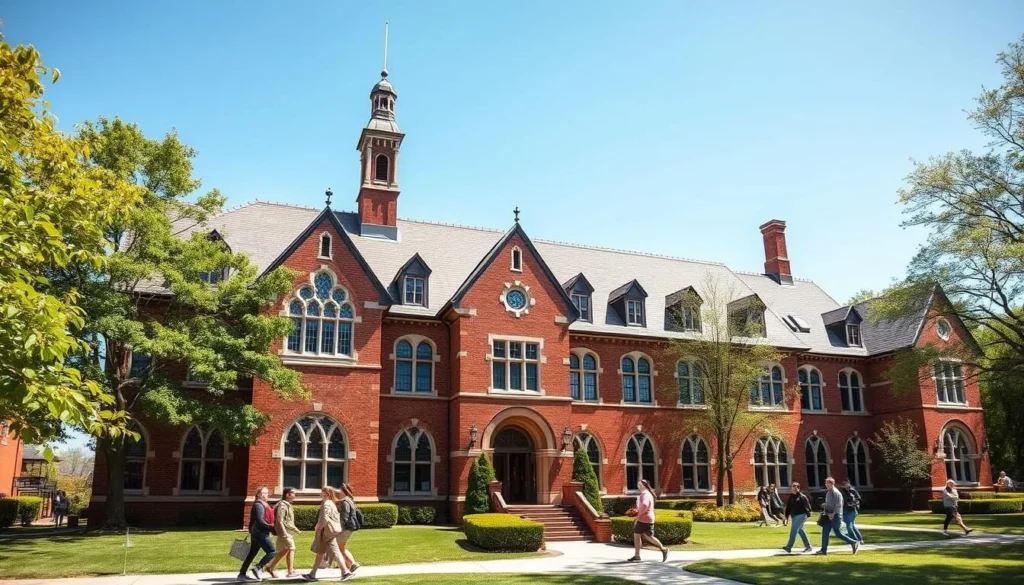 Old Main at Knox College in Galesburg showing the historic Tudor Revival architecture Old Main at Knox College in Galesburg showing the historic Tudor Revival architecture
