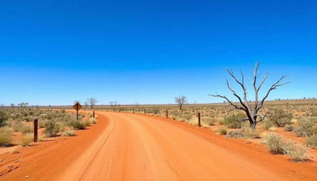 Oodnadatta Track during winter season with clear skies and comfortable temperatures