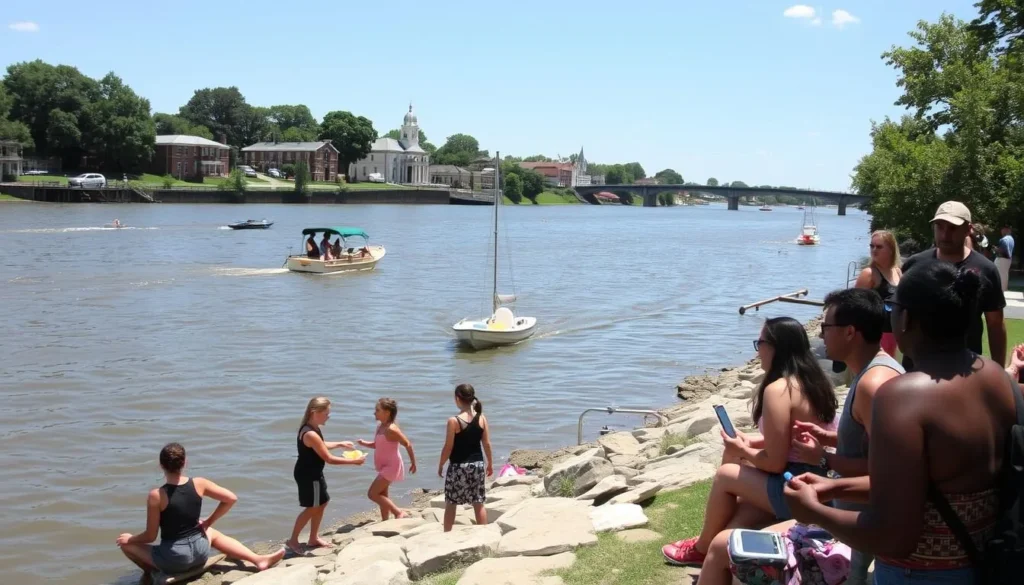 Outdoor activities near the Mississippi River in Historic Nauvoo District Illinois Outdoor activities near the Mississippi River in Historic Nauvoo District Illinois