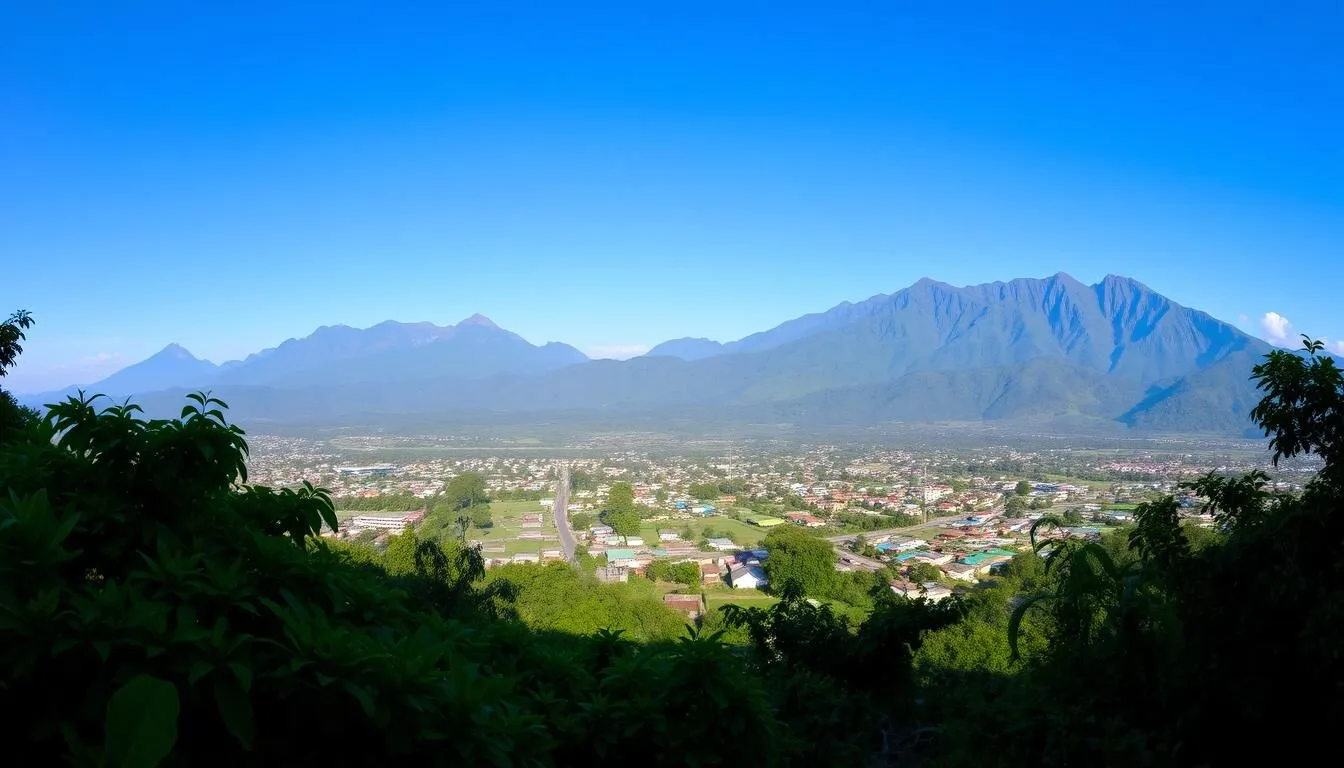 Panoramic-view-of-Kasese-Uganda-with-the-Rwenzori-Mountains-in-the-background Panoramic view of Kasese Uganda with the Rwenzori Mountains in the background