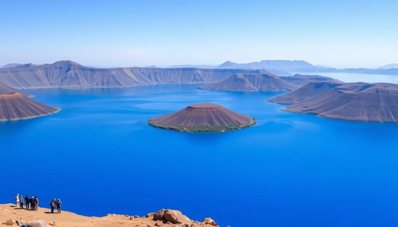 Panoramic-view-of-Lake-Shala-in-Ethiopia-with-its-blue-waters-surrounded-by-volcanic-landscape Panoramic view of Lake Shala in Ethiopia with its blue waters surrounded by volcanic landscape