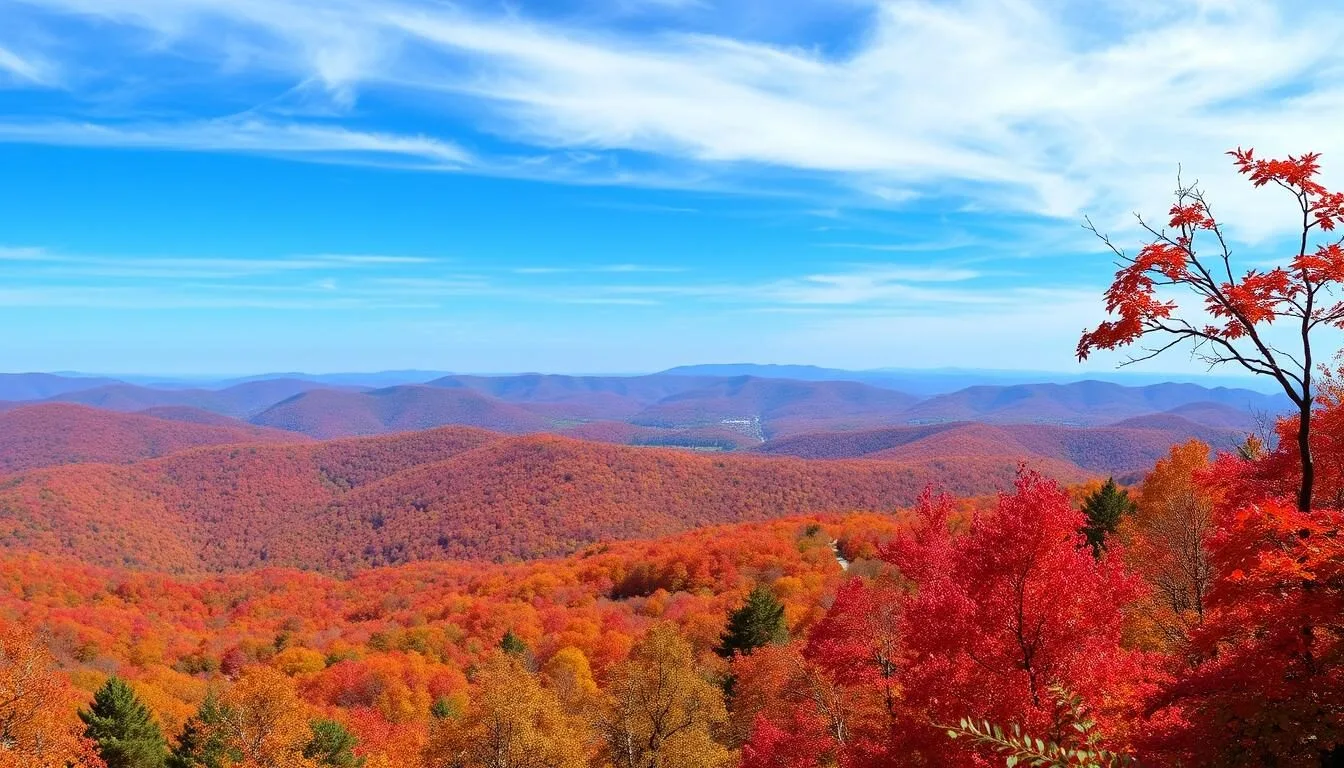 Panoramic-view-of-Laurel-Summit-State-Park-Pennsylvania-with-mountains-and-forests-in-autumn Panoramic view of Laurel Summit State Park Pennsylvania with mountains and forests in autumn colors