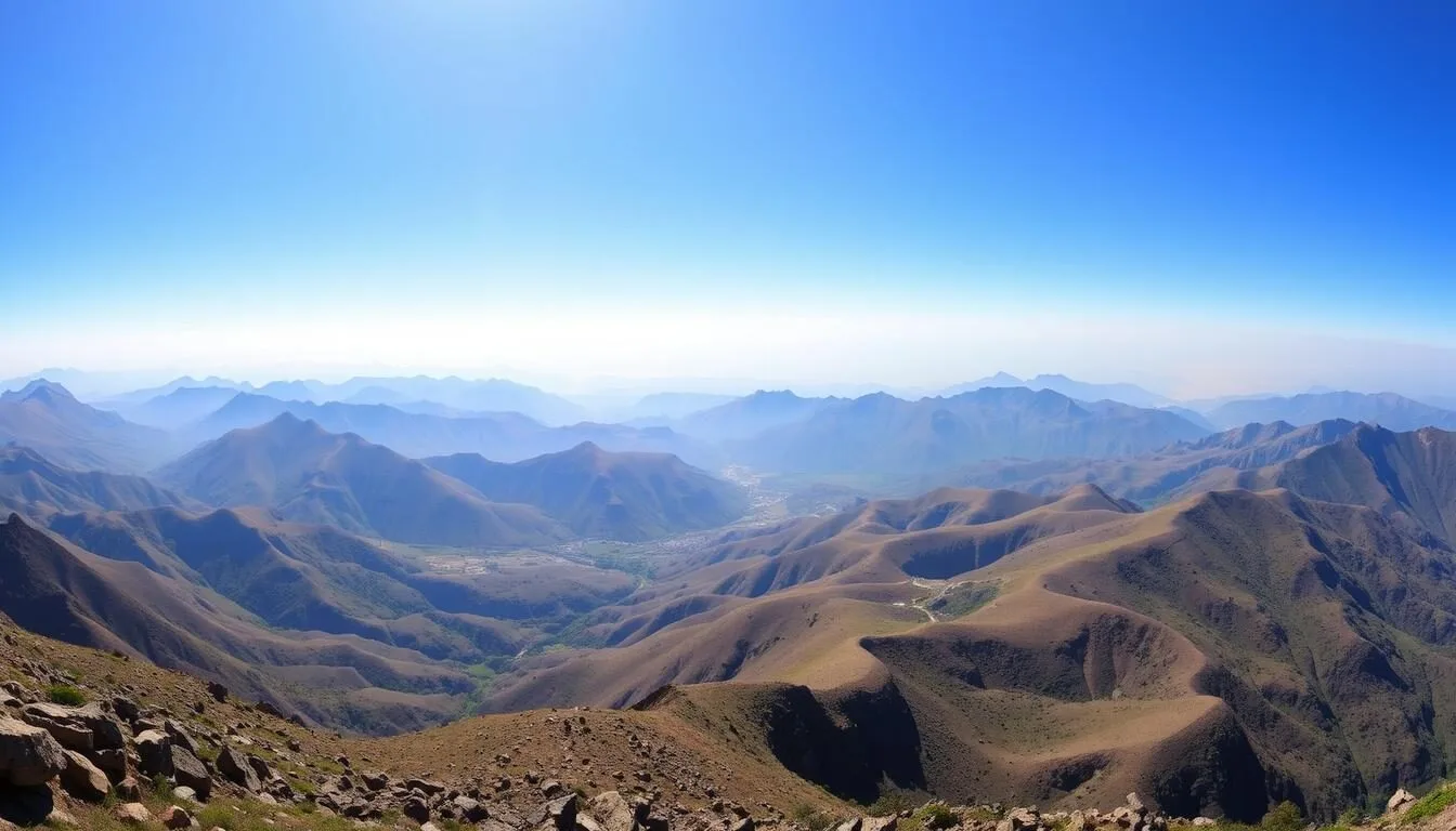 Panoramic view of Mount Abuna Yosef's stunning landscape with rolling highlands and dramatic cliffs