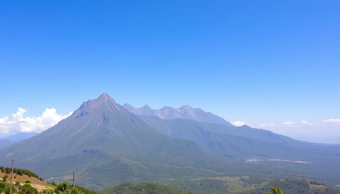 Panoramic view of Mount Guna Ethiopia showing its majestic peaks and green landscape