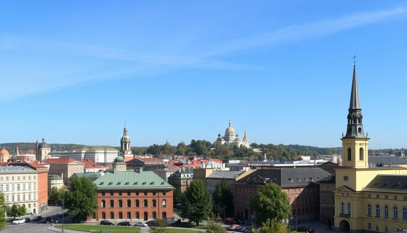 Panoramic-view-of-Smolensk-city-center-with-the-Assumption-Cathedral-visible-on-the-hill Panoramic view of Smolensk city center with the Assumption Cathedral visible on the hill