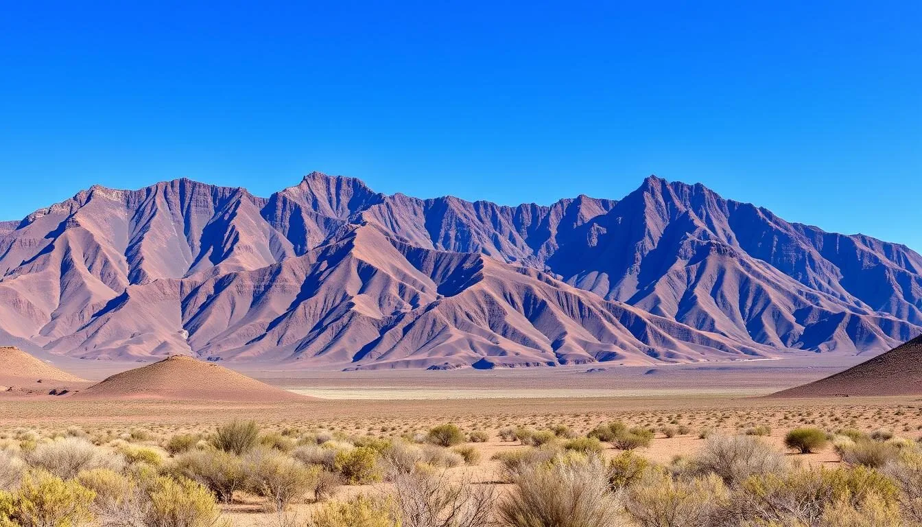 Panoramic-view-of-the-Black-Mountains-in-Arizona-showing-the-dramatic-volcanic-landscape-with Panoramic view of the Black Mountains in Arizona showing the dramatic volcanic landscape with desert vegetation in the foreground