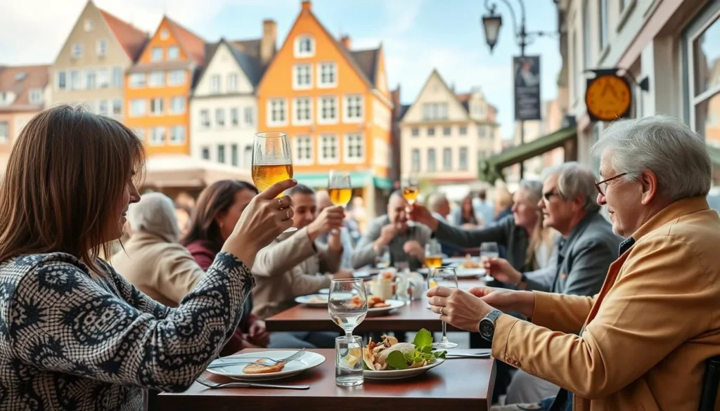 People dining at an outdoor cafe in Bremen following local customs, Bremen, Germany: Best Things to Do - Top Picks