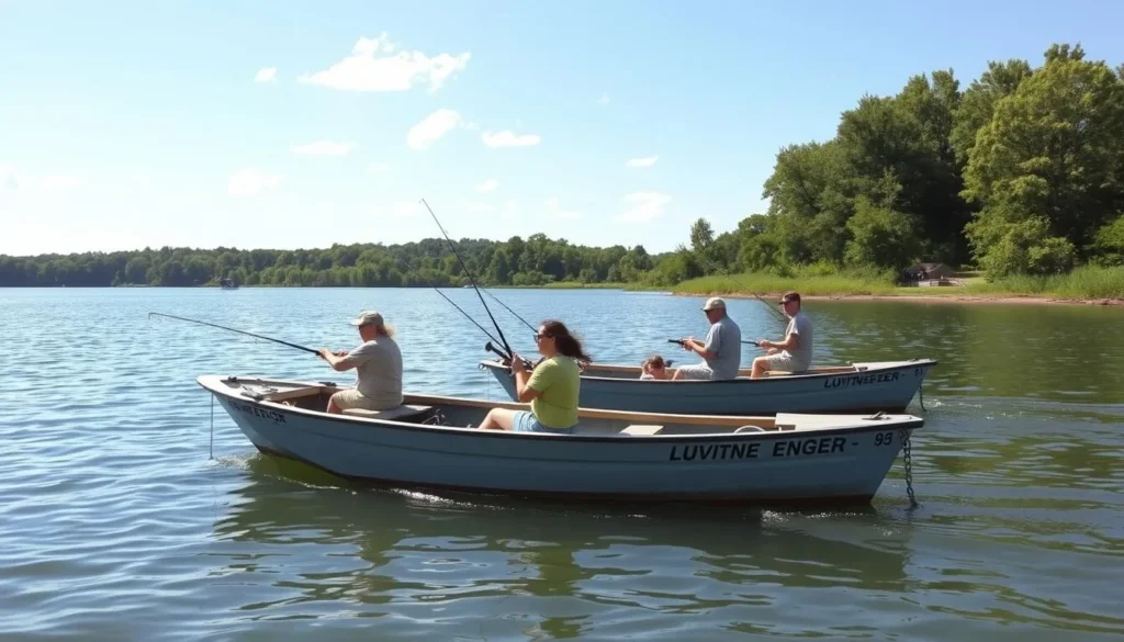 People enjoying boating and fishing at Rend Lake near Herrin People enjoying boating and fishing at Rend Lake near Herrin