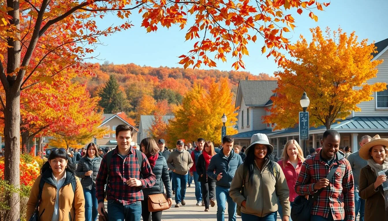 People-enjoying-outdoor-activities-in-Manheim-Township-Pennsylvania-during-autumn-with-colorful People enjoying outdoor activities in Manheim Township Pennsylvania during autumn with colorful foliage