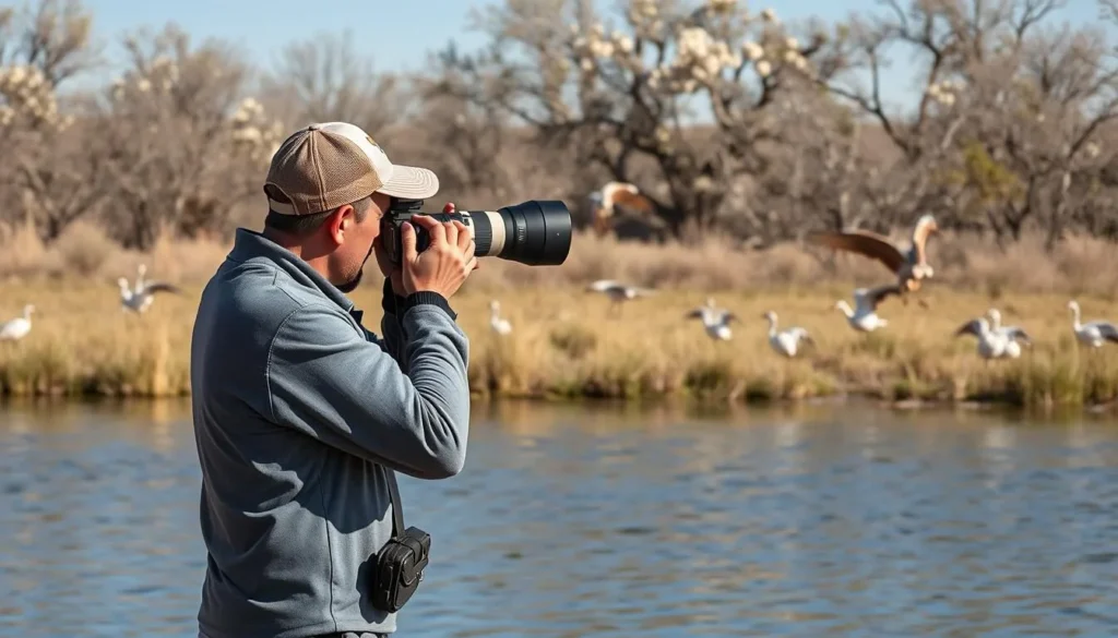Photographer capturing wildlife at Bill Williams River National Wildlife Refuge