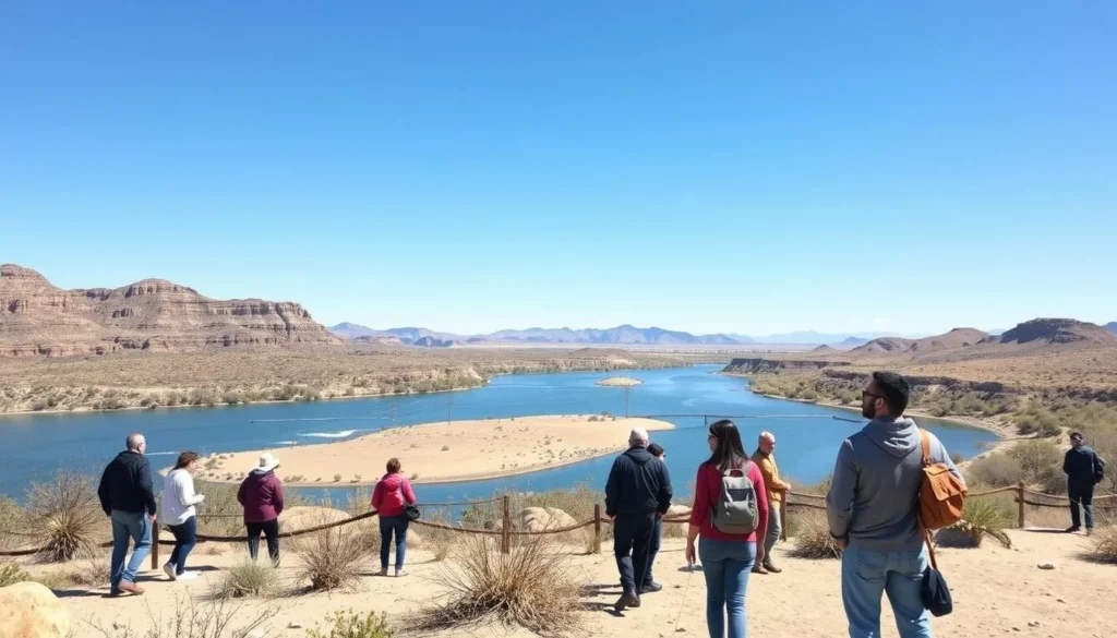 Picacho State Recreation Area during winter season showing comfortable weather conditions with diverse visitors enjoying the landscape Picacho State Recreation Area during winter season showing comfortable weather conditions with diverse visitors enjoying the landscape
