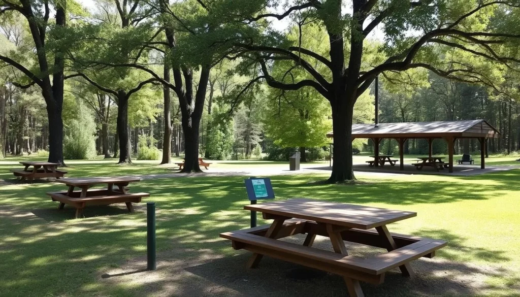 Picnic area at Rolling Meadows in Hidden Springs State Park Illinois Picnic area at Rolling Meadows in Hidden Springs State Park Illinois