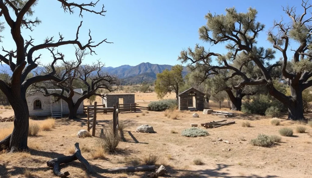 Powers Garden historic site in the Galiuro Mountains showing remnants of early settlement Powers Garden historic site in the Galiuro Mountains showing remnants of early settlement