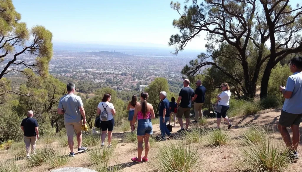 Presidio Park hillside near Old Town San Diego with visitors enjoying the natural surroundings Presidio Park hillside near Old Town San Diego with visitors enjoying the natural surroundings
