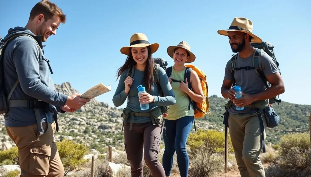 Properly equipped hikers preparing for a trek in Biokovo Nature Park