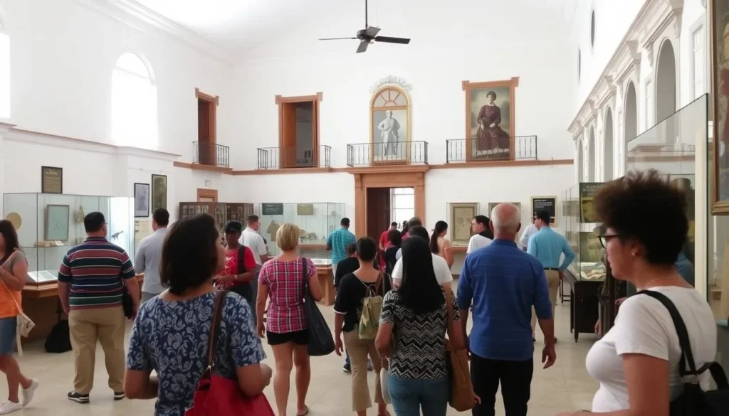 Provincial Museum of History in Holguin with visitors exploring exhibits