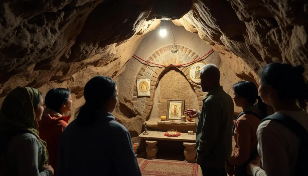 Religious shrine inside Sof Omar Caves Ethiopia showing cultural significance