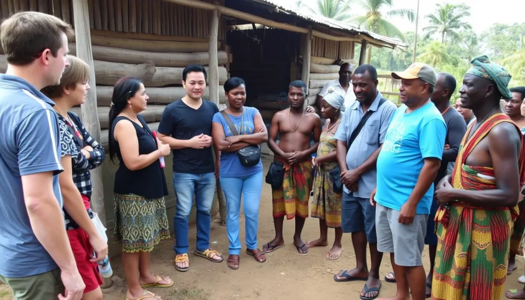 Respectful interaction between tourists and local Patamona community members