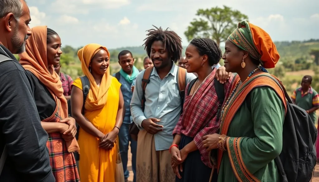 Respectful tourist interaction with local Ethiopian community