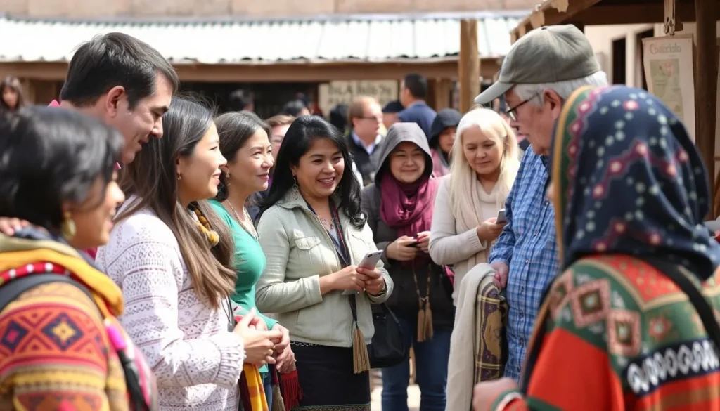 Respectful visitors interacting with Navajo artisans at Hubbell Trading Post