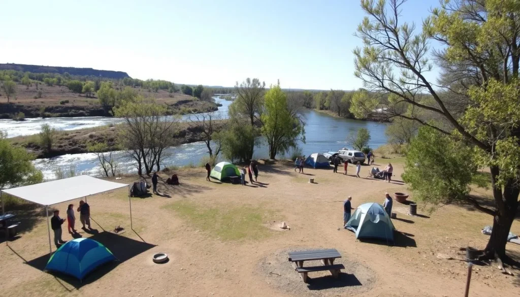 Riverview Campground with shaded campsites overlooking the Gila River Riverview Campground with shaded campsites overlooking the Gila River