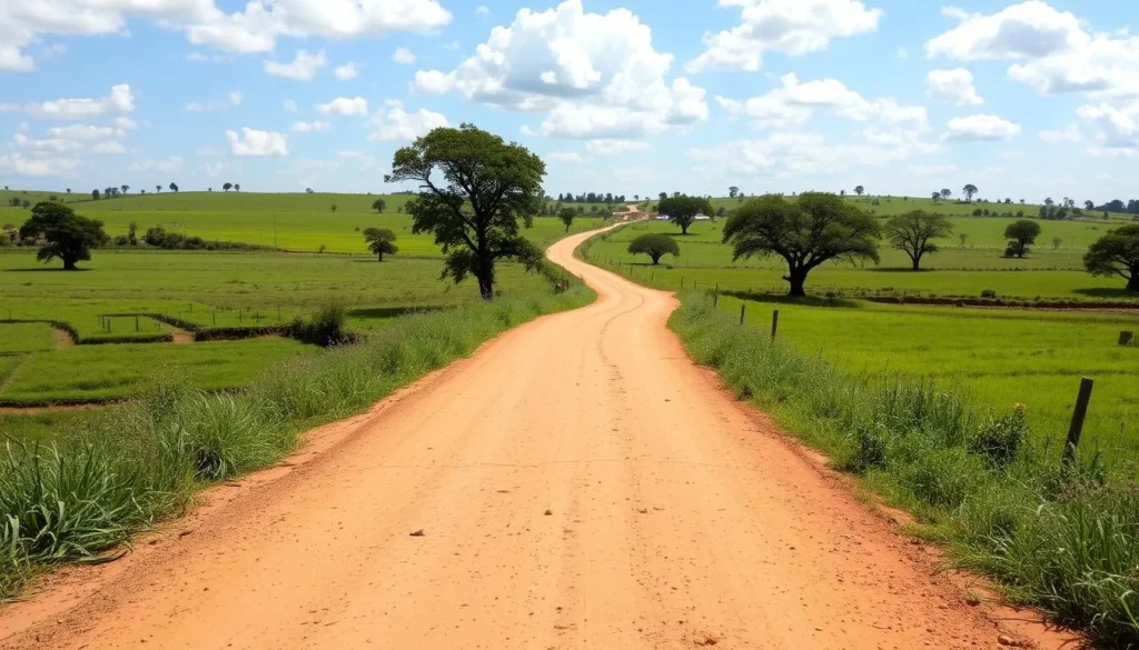 Road journey through eastern Uganda countryside heading to Lake Opeta Road journey through eastern Uganda countryside heading to Lake Opeta