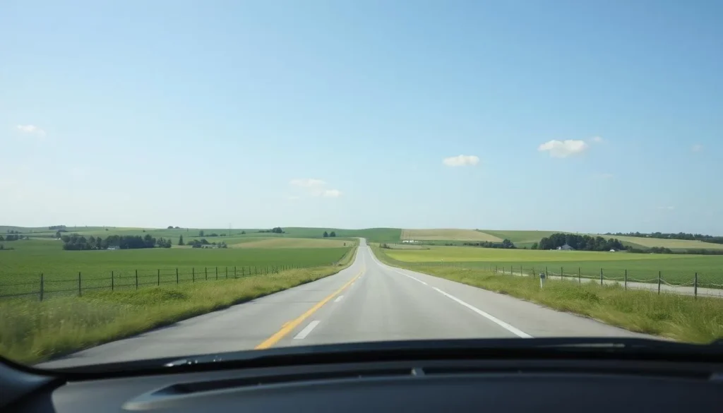 Road sign welcoming visitors to Herrin Illinois with scenic landscape in background Road sign welcoming visitors to Herrin Illinois with scenic landscape in background