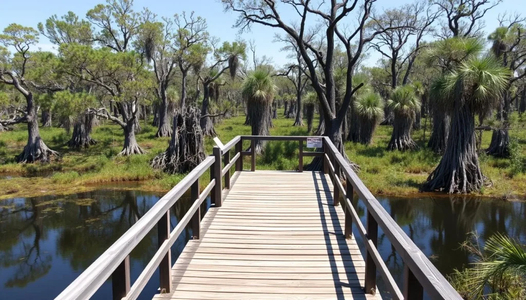 Safety signage and information board at Bayou Lacassine entrance