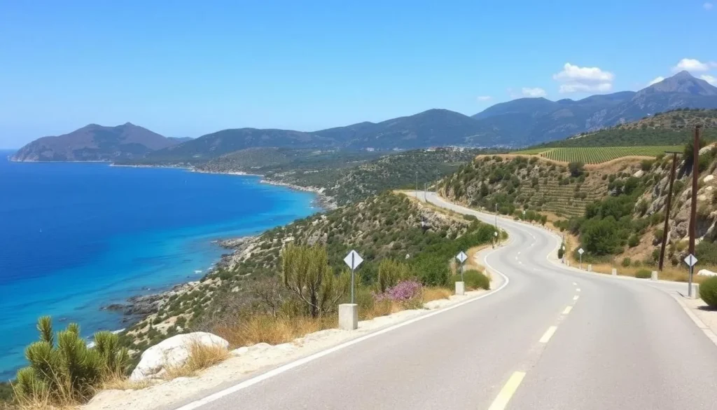 Scenic coastal road on Peljesac Peninsula Croatia with views of the Adriatic Sea Scenic coastal road on Peljesac Peninsula Croatia with views of the Adriatic Sea